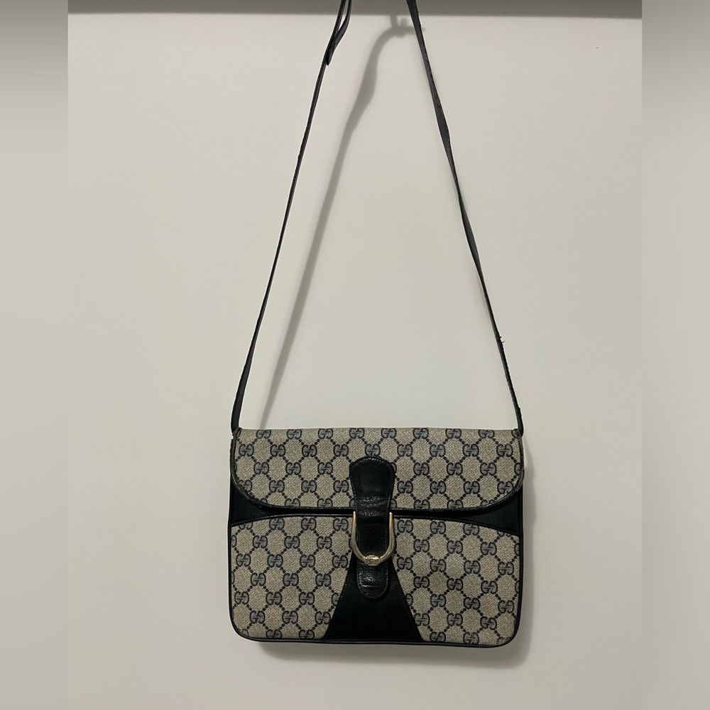 Vitage GUCCI GG monogram black clutch purse made in italy